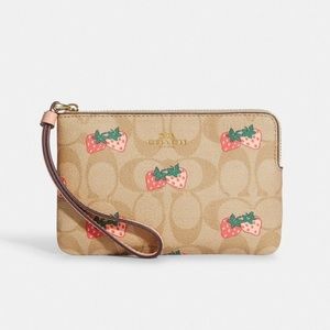 Coach strawberry wristlet